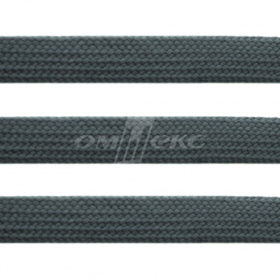 Шнур плетеный (плоский) d-12 мм, (уп.90+/-1м), 100% полиэстер, цв.272 - серый - купить в Рубцовске. Цена: 8.62 руб.