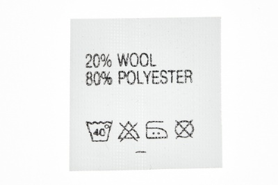 Состав и уход 20% wool 80% poliester - купить в Рубцовске. Цена: 64.21 руб.