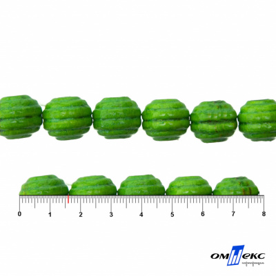 0309-Бусины деревянные "ОмТекс", 16 мм, упак.50+/-3шт, цв.019-зеленый - купить в Рубцовске. Цена: 62.22 руб.