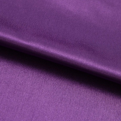 Поли креп-сатин 19-3536, 125 (+/-5) гр/м2, шир.150см, цвет фиолетовый - купить в Рубцовске. Цена 155.57 руб.