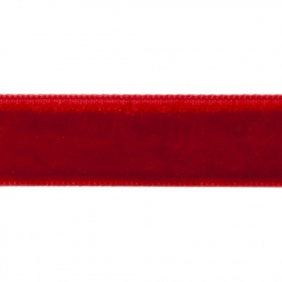 Лента бархатная нейлон, шир.12 мм, (упак. 45,7м), цв.45-красный - купить в Рубцовске. Цена: 392 руб.