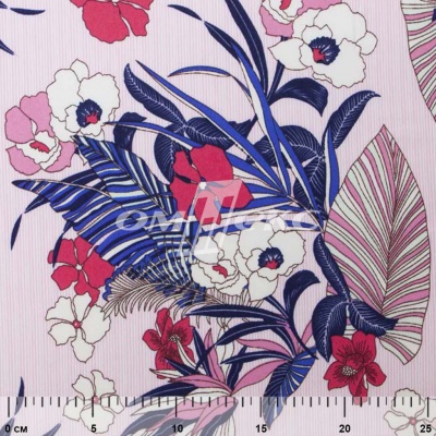 Плательная ткань "Фламенко" 18.1, 80 гр/м2, шир.150 см, принт растительный - купить в Рубцовске. Цена 239.03 руб.