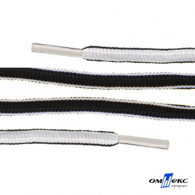 Шнурки #4-27, круглые 130 см, двухцветные (черно/белый) - купить в Рубцовске. Цена: 47.04 руб.