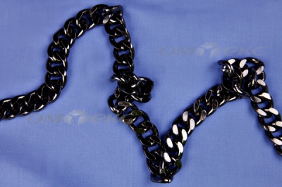 Цепь металл декоративная №9 (13,5*16,5) черная (10+/-1 м)  - купить в Рубцовске. Цена: 808.92 руб.