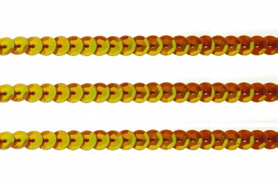Пайетки "ОмТекс" на нитях, CREAM, 6 мм С / упак.73+/-1м, цв. 88 - оранжевый - купить в Рубцовске. Цена: 300.55 руб.