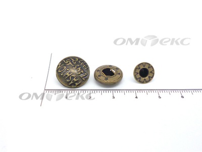 Кнопки металл 15 мм альфа антик с рис.№3  - купить в Рубцовске. Цена: 2.90 руб.