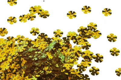 Пайетки "ОмТекс" россыпью,DOUBLE SIDED GOLD,цветок 14 мм/упак.50 гр, цв. 0460-золото - купить в Рубцовске. Цена: 80.12 руб.