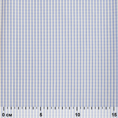 Ткань сорочечная Клетка Виши, 115 г/м2, 58% пэ,42% хл, шир.150 см, цв.2-голубой, (арт.111) - купить в Рубцовске. Цена 306.69 руб.