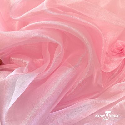 Ткань органза, 100% полиэстр, 28г/м2, шир. 150 см, цв. #47 розовая пудра - купить в Рубцовске. Цена 86.24 руб.
