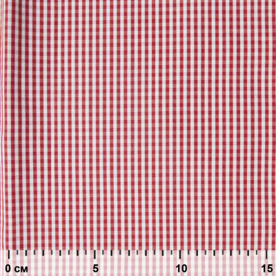 Ткань сорочечная Клетка Виши, 115 г/м2, 58% пэ,42% хл, шир.150 см, цв.5-красный, (арт.111) - купить в Рубцовске. Цена 306.69 руб.
