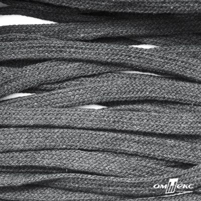 Шнур плетеный d-8 мм плоский, 70% хлопок 30% полиэстер, уп.85+/-1 м, цв.1027-серый - купить в Рубцовске. Цена: 735 руб.