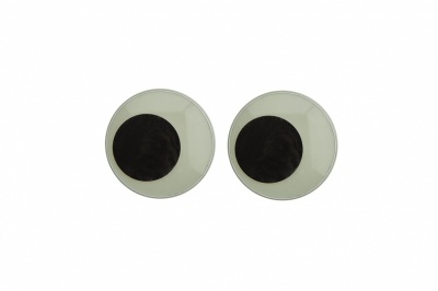 Глазки для игрушек, круглые, с бегающими зрачками, 18 мм/упак.20+/-2 шт, цв. -черно-белые - купить в Рубцовске. Цена: 25.40 руб.