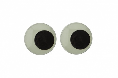 Глазки для игрушек, круглые, с бегающими зрачками, 24 мм/упак.50+/-2 шт, цв. -черно-белые - купить в Рубцовске. Цена: 60.32 руб.