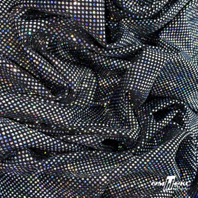 Трикотажное полотно голограмма, шир.140 см, #601-хамелеон чёрный - купить в Рубцовске. Цена 452.76 руб.