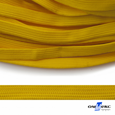 Шнур плетеный (плоский) d-12 мм, (уп.90+/-1м), 100% полиэстер, цв.269 - жёлтый - купить в Рубцовске. Цена: 8.62 руб.