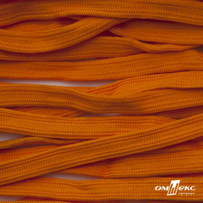 Шнур плетеный (плоский) d-12 мм, (уп.90+/-1м), 100% полиэстер, цв.267 - оранжевый - купить в Рубцовске. Цена: 8.62 руб.