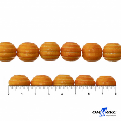 0309-Бусины деревянные "ОмТекс", 16 мм, упак.50+/-3шт, цв.003-оранжевый - купить в Рубцовске. Цена: 62.22 руб.