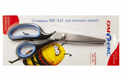Ножницы арт.0330-6052 "ЗИГ-ЗАГ" 5 мм, для плотных тканей , 9"/ 229 мм - купить в Рубцовске. Цена: 740.56 руб.