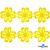 Кружево гипюр "Ромашка" 0575-1169, шир. 25 мм/уп.13,7 м, цвет 8208-жёлтый - купить в Рубцовске. Цена: 292.71 руб.