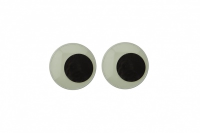 Глазки для игрушек, круглые, с бегающими зрачками, 15 мм/упак.50+/-2 шт, цв. -черно-белые - купить в Рубцовске. Цена: 46.92 руб.
