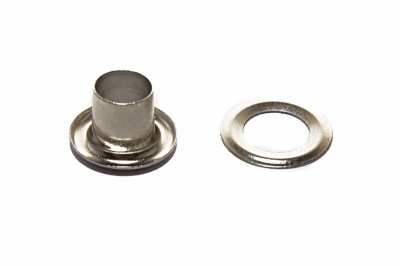 Люверсы металлические "ОмТекс", блочка/кольцо, (4 мм) - цв.никель - купить в Рубцовске. Цена: 0.24 руб.