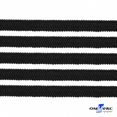Лента эластичная вязанная (резинка) 4 мм (200+/-1 м) 400 гр/м2 черная бобина "ОМТЕКС" - купить в Рубцовске. Цена: 1.78 руб.