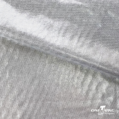 Трикотажное полотно голограмма, шир.140 см, #602 -белый/серебро - купить в Рубцовске. Цена 385.88 руб.