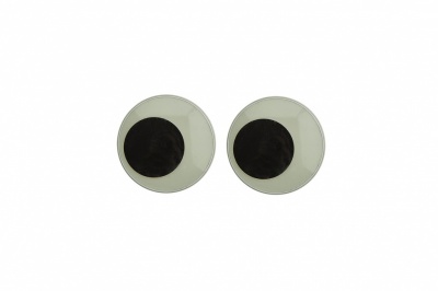 Глазки для игрушек, круглые, с бегающими зрачками, 12 мм/упак.50+/-2 шт, цв. -черно-белые - купить в Рубцовске. Цена: 38.32 руб.