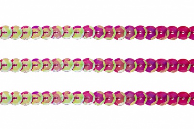 Пайетки "ОмТекс" на нитях, CREAM, 6 мм С / упак.73+/-1м, цв. 89 - розовый - купить в Рубцовске. Цена: 468.37 руб.