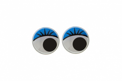Глазки для игрушек, круглые, с бегающими зрачками, 8 мм/упак.50+/-2 шт, цв. -синий - купить в Рубцовске. Цена: 59.05 руб.