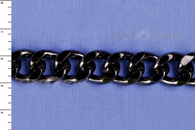 Цепь металл декоративная №9 (13,5*16,5) черная (10+/-1 м)  - купить в Рубцовске. Цена: 808.92 руб.