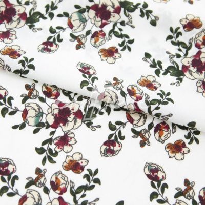 Плательная ткань "Фламенко" 23.1, 80 гр/м2, шир.150 см, принт растительный - купить в Рубцовске. Цена 264.56 руб.