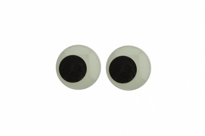 Глазки для игрушек, круглые, с ресничками, 10 мм/упак.50+/-2 шт, цв. -черно-белые - купить в Рубцовске. Цена: 21.24 руб.