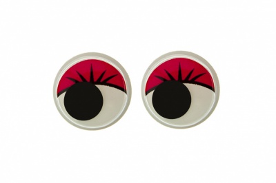 Глазки для игрушек, круглые, с бегающими зрачками, 12 мм/упак.50+/-2 шт, цв. -красный - купить в Рубцовске. Цена: 95.04 руб.